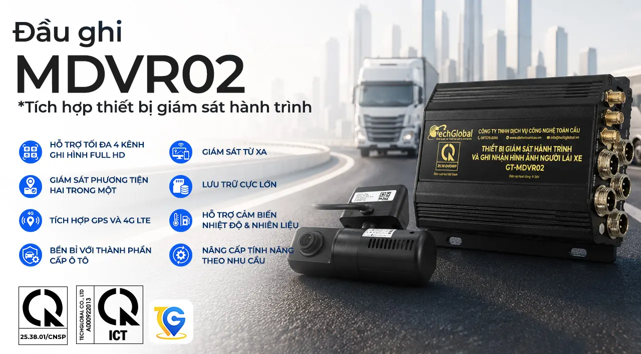 Thiết bị giám sát hành trình và Ghi nhận hình ảnh người lái xe MDVR02