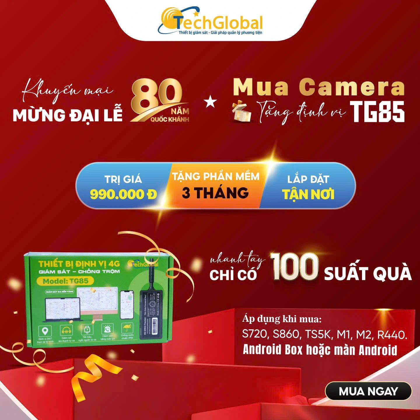 Ưu đãi camera hành trình và thiết bị định vị TechGlobal