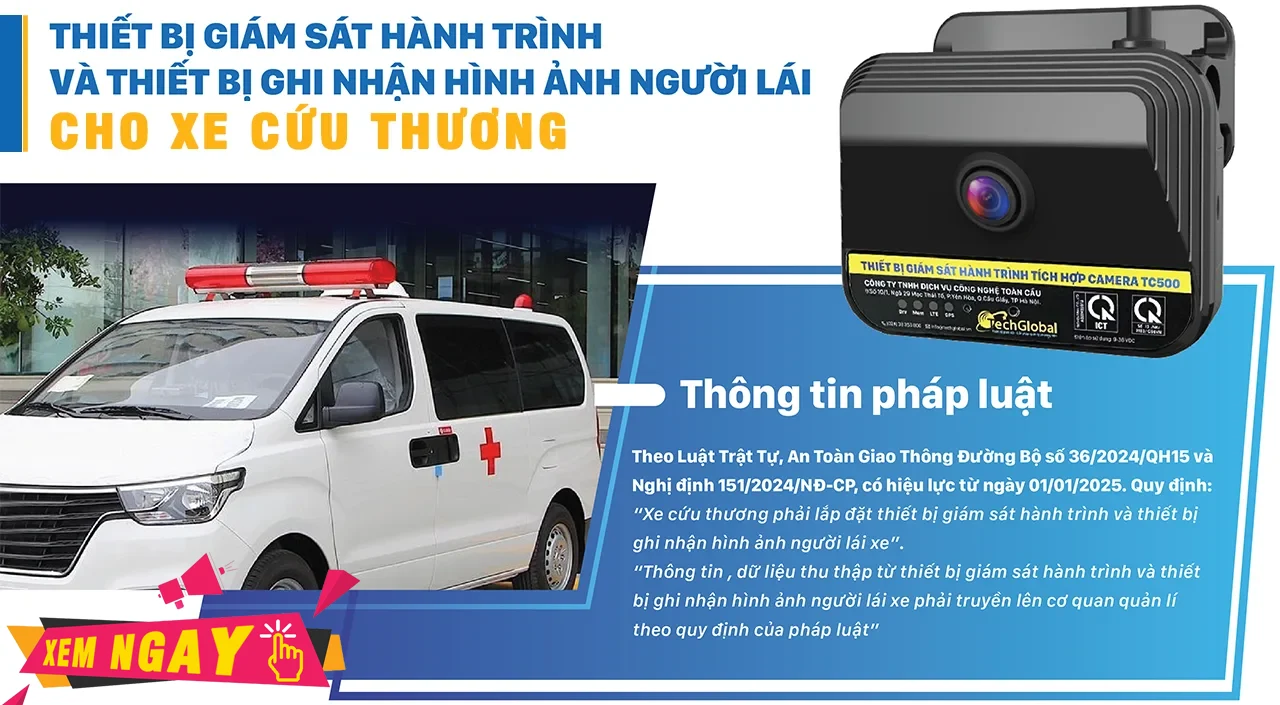 Thiết bị giám sát hành trình và camera cho xe cứu thương