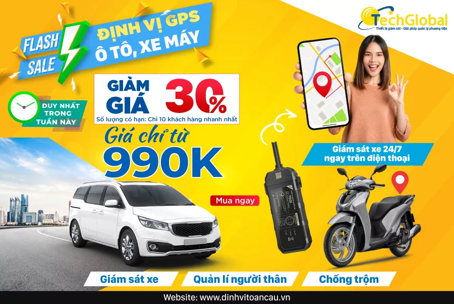 Flash Sales - Khuyến Mại Giảm Giá Sốc Định Vị Giám Sát Và Chống Trộm Xe Máy