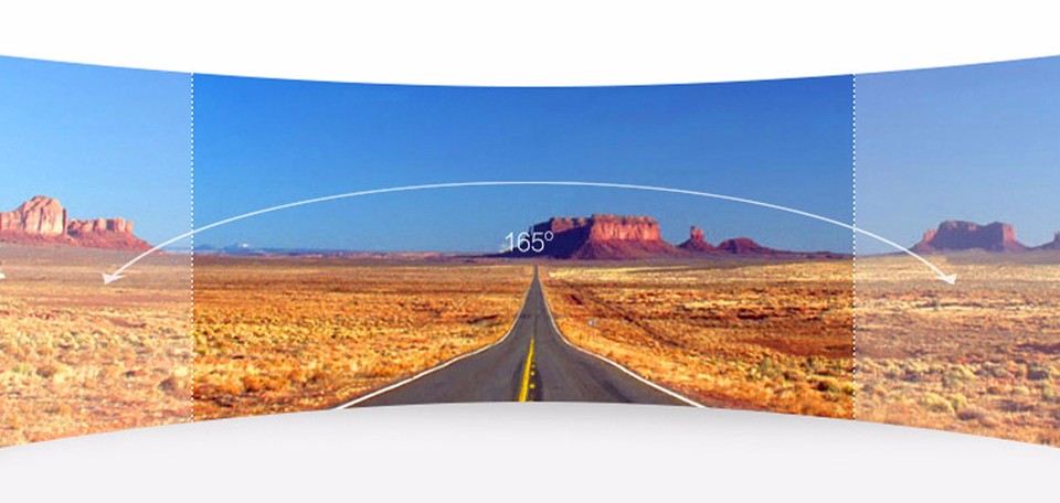 Xiaomi Yi 2k có góc quay rộng tới 165 độ ghi rõ 3 làn đường