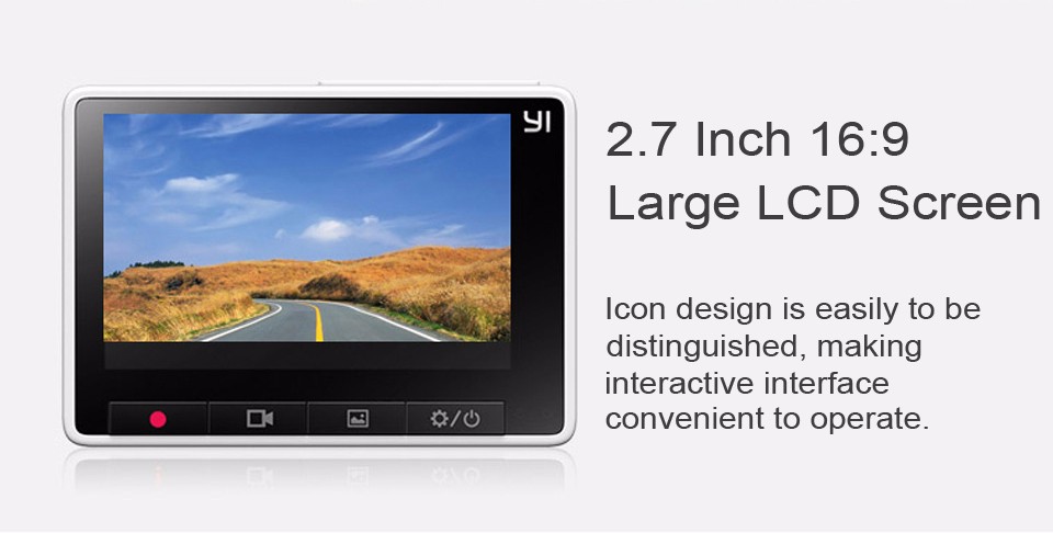 Xiaomi Yi 2k có màn hình rộng 2.7 inch và nút bấm ngang hàng dễ dàng thao tác