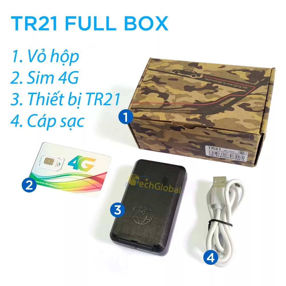 Hình ảnh thiết bị định vị không dây TR21 fullbox