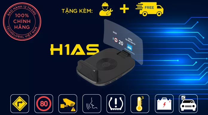 HUD Vietmap H1AS Cảm Biến Áp Suất Lốp  – Cảnh Báo Giao Thông