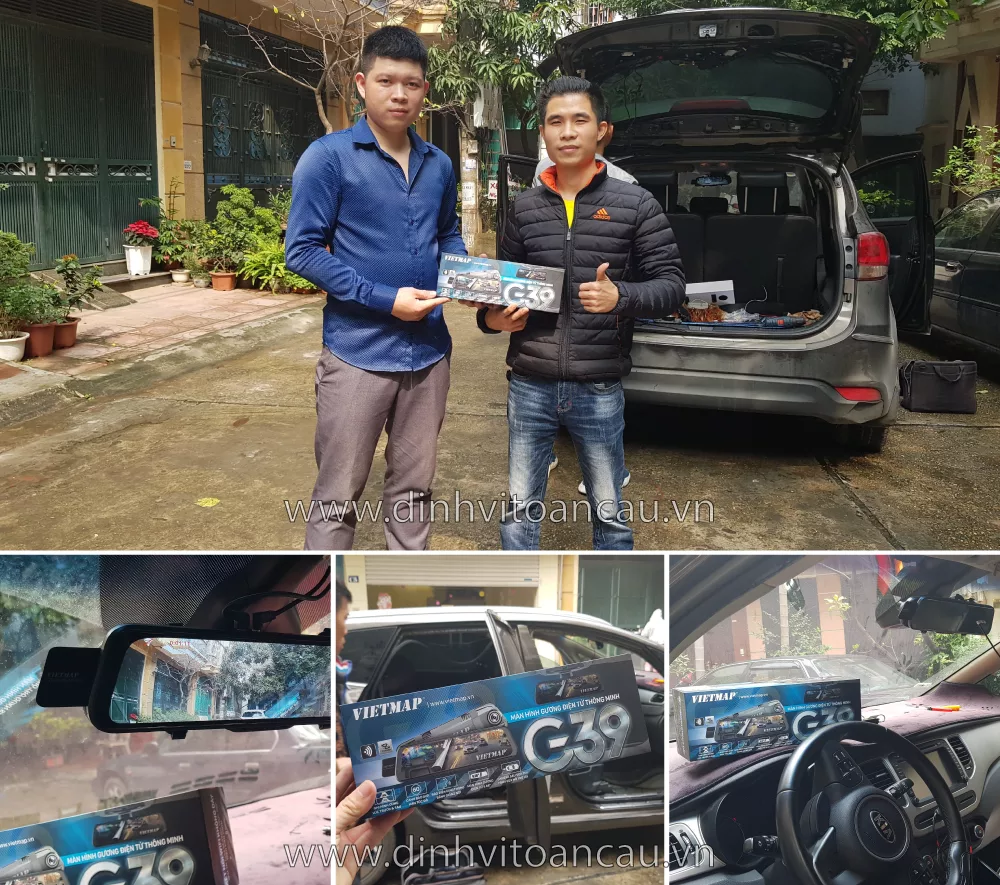 chuyên viên kỹ thuật TechGlobal lắp đặt camera hành trình G39