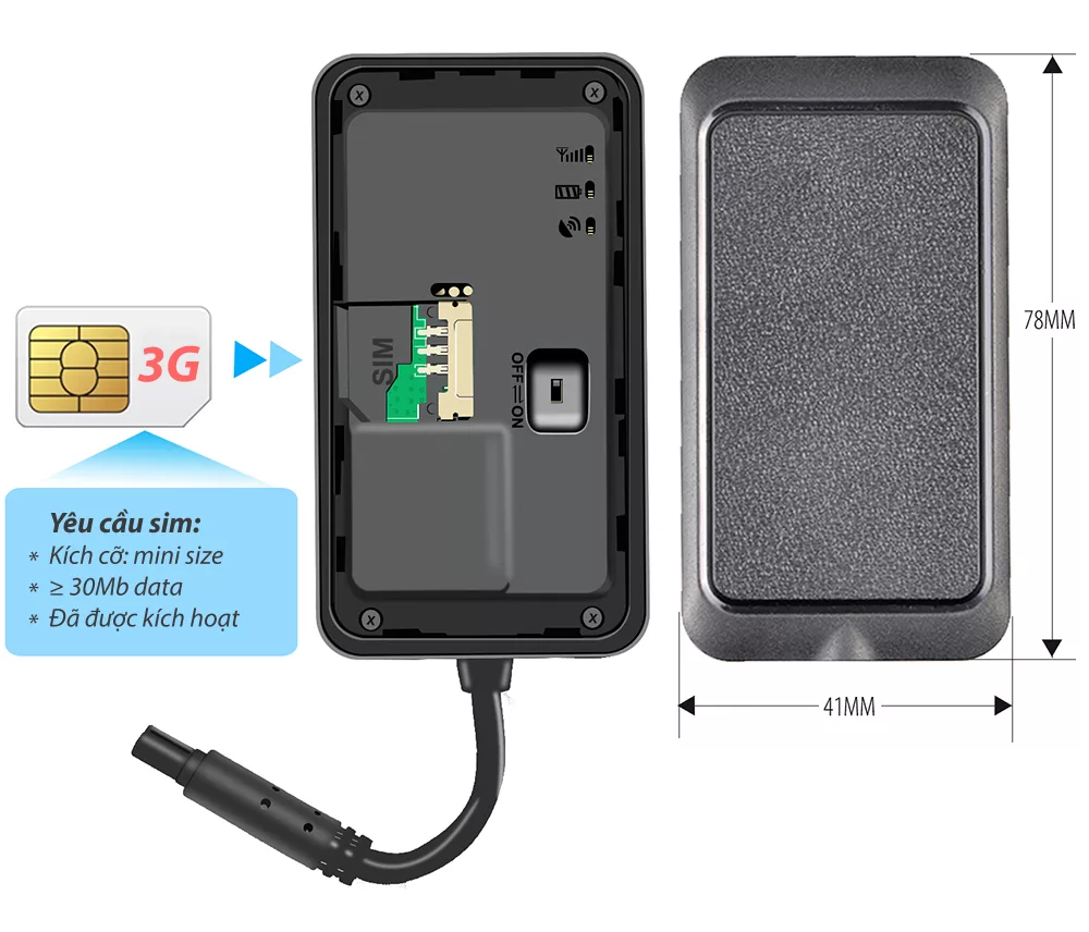 cách lắp simcard cho định vị PT08