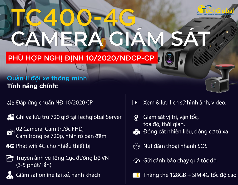 Tính năng của camera tc400 phù hợp nghị định 10