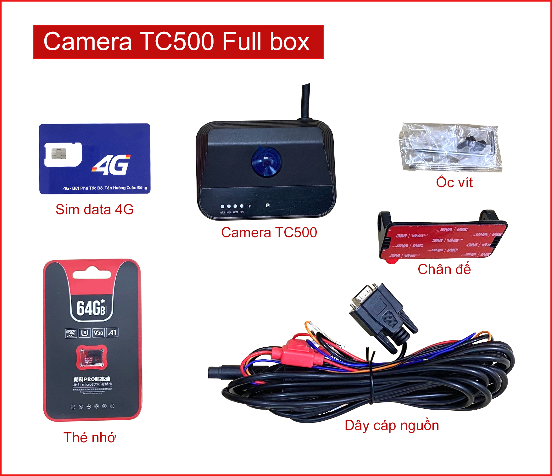 Hình ảnh fullbox Camera giám sát hành trình TC500