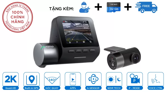 Camera hành trình 70mai A500S (Dash Cam Pro Plus+) ghi hình trước sau