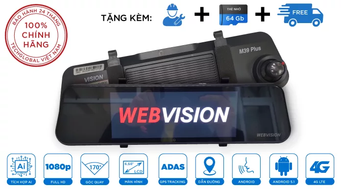 Camera Hành Trình Webvision M39 Plus Ra Lệnh Bằng Giọng Nói 