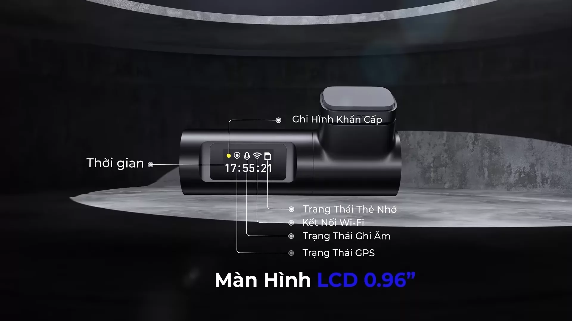 Camera Vietmap TS-C9P có màn hình hiển thị thông tin