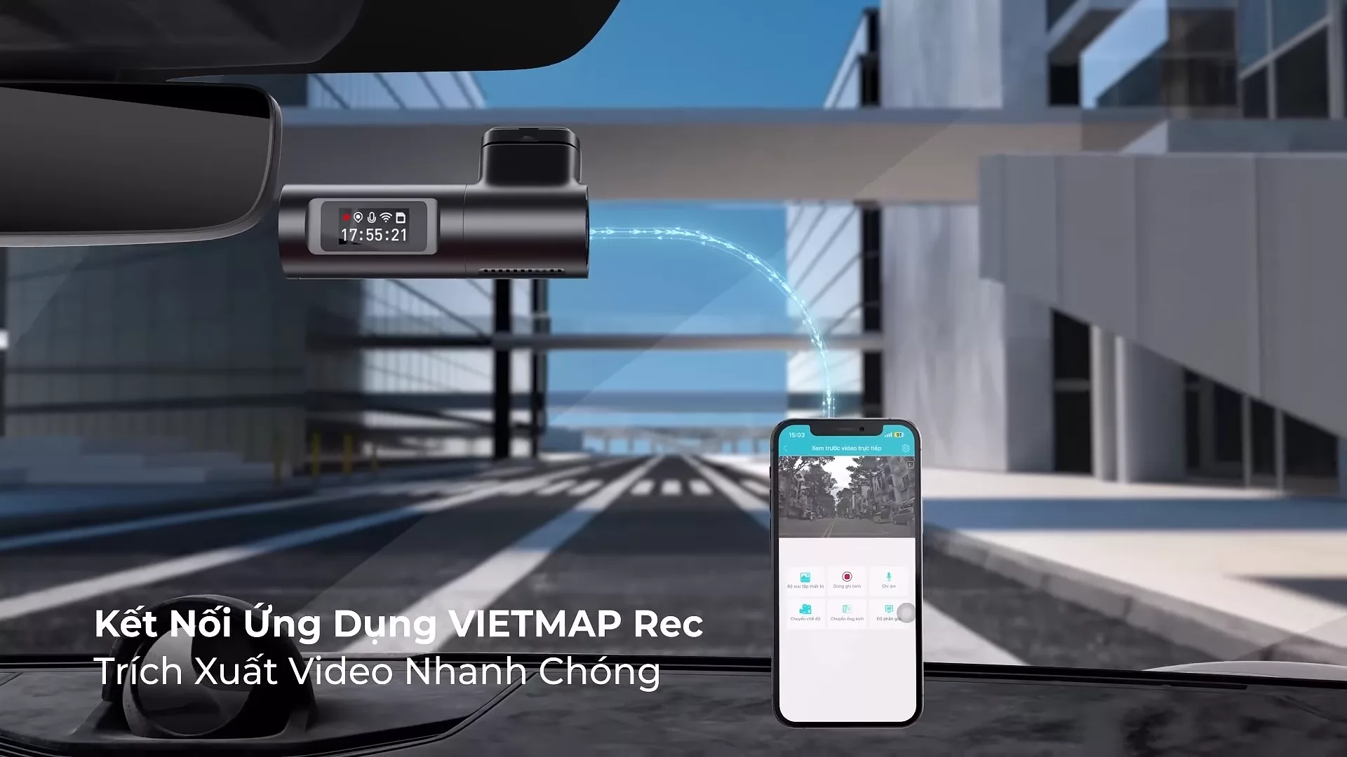 Vietmap TSC9P tích hợp Wifi để xem, trích xuất video trên điện thoại