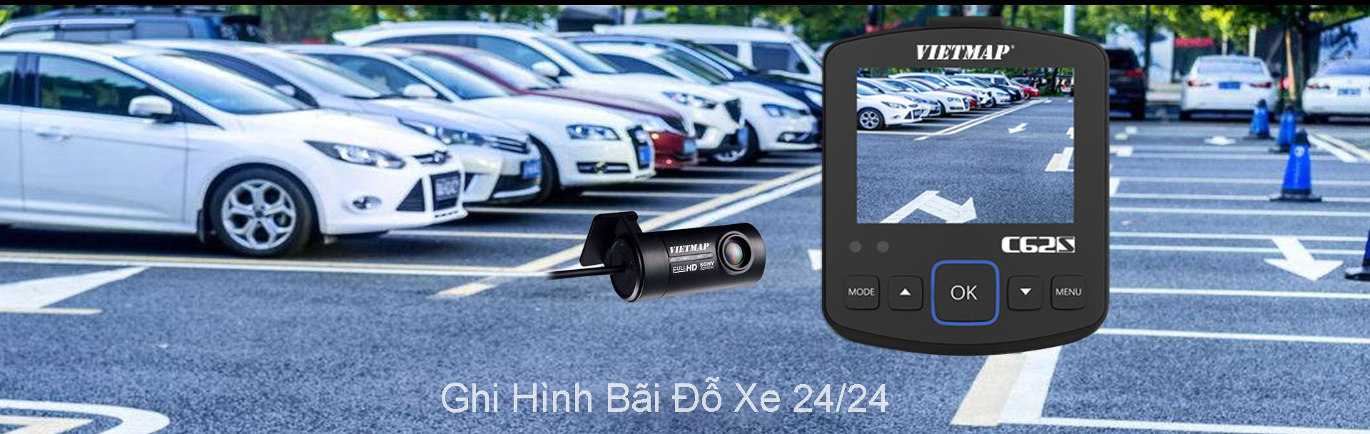 Camera Hành Trình Vietmap C62S Phiên Bản Mới được tích hợp chức năng ghi hình bãi đỗ xe