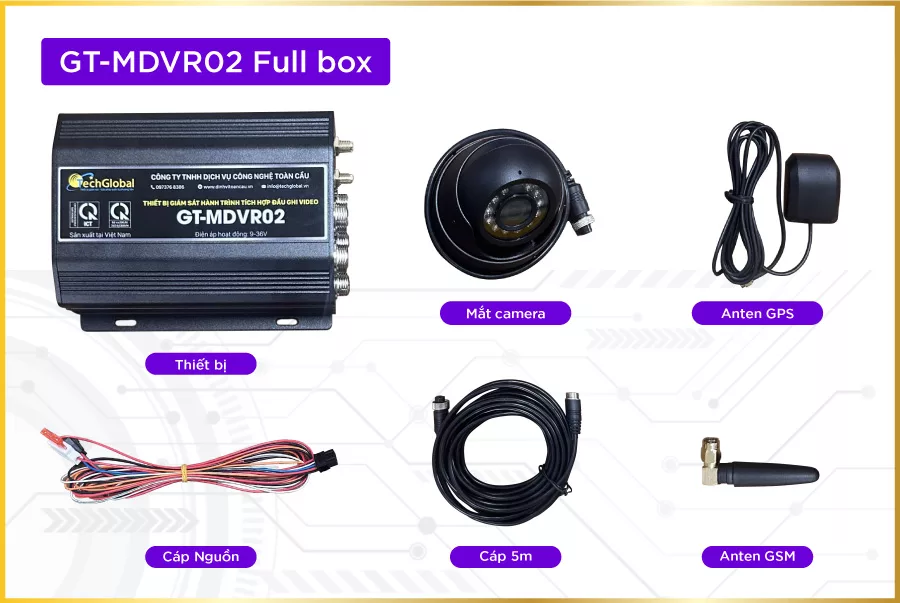 Đóng gói tiêu chuẩn của sản phẩm MDVR02