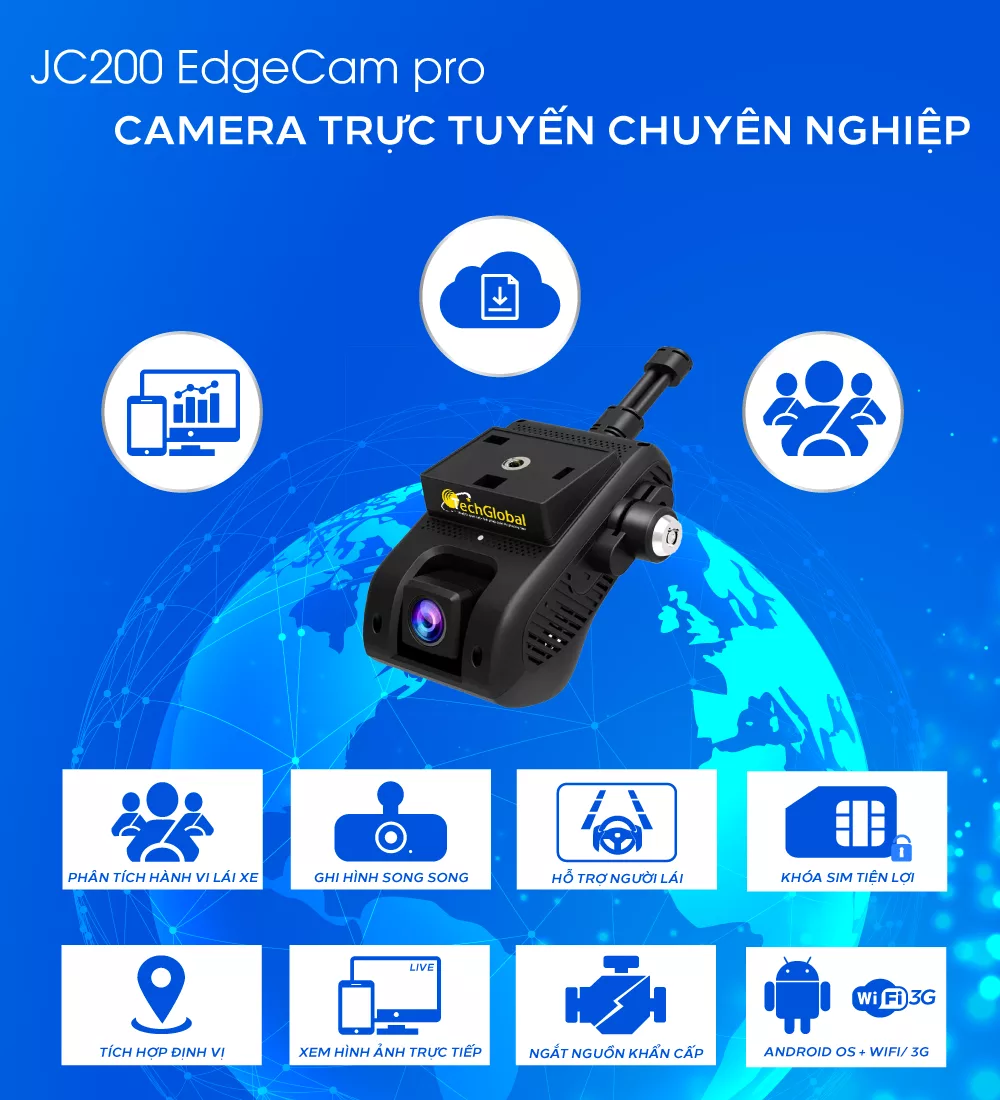 Camera hành trình JC200 chính hãng do TechGlobal cung cấp