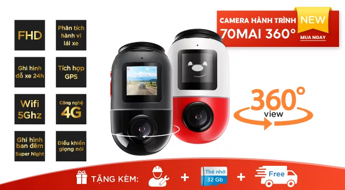 70mai Omni X200 - Camera hành trình thông minh tích hợp điều khiển bằng giọng nói