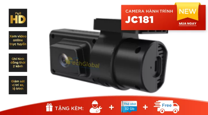 Camera Giám Sát Hành Trình JC181 - Xem Video Online Trước Và Trong Xe 