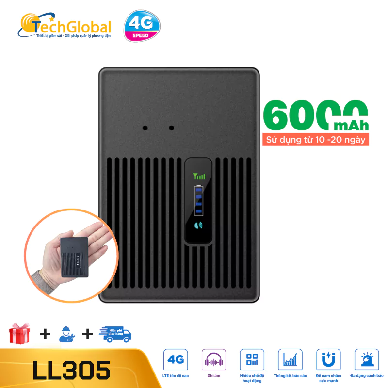 Thiết Bị Định Vị Chạy Pin LL305 - 6000mAh Từ 15-20 Ngày