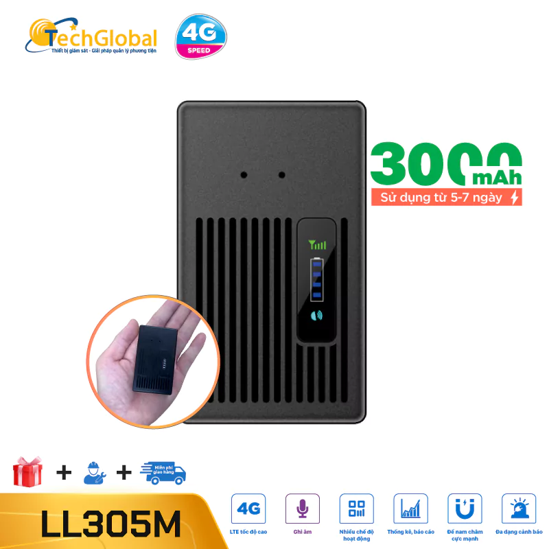 Thiết Bị Định Vị Chạy Pin LL305M - 3000mAh Từ 7-10 Ngày