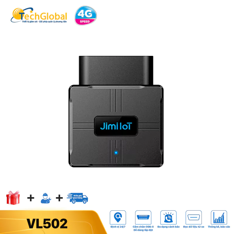 Định Vị Ô tô VL502 Cắm Cổng OBD-II Chip 4G - Cắm là chạy