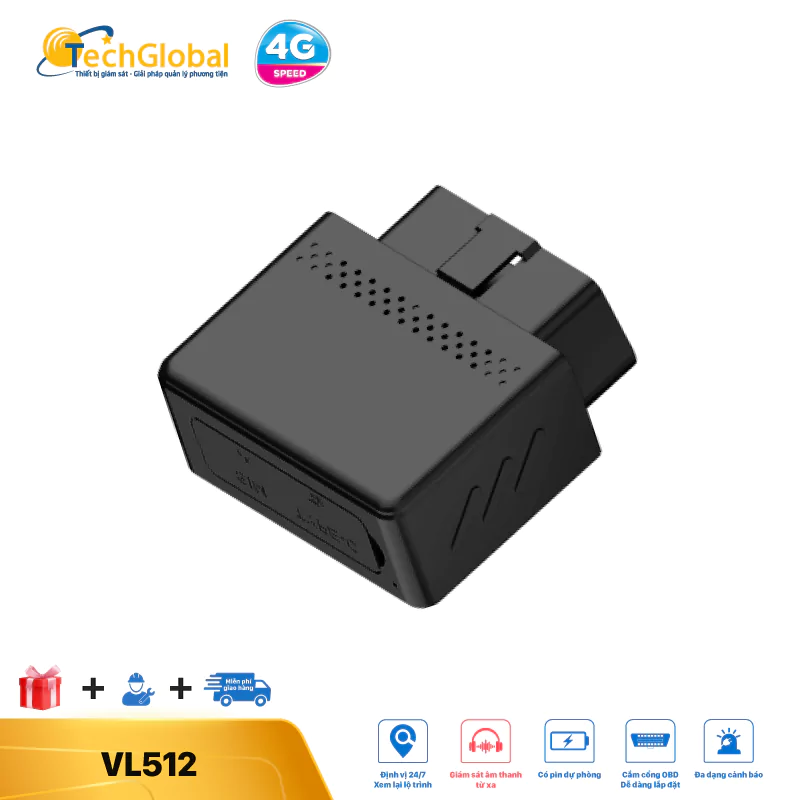 Định Vị Ô Tô VL512 Cắm Cổng OBD-II - Giám sát âm thanh 