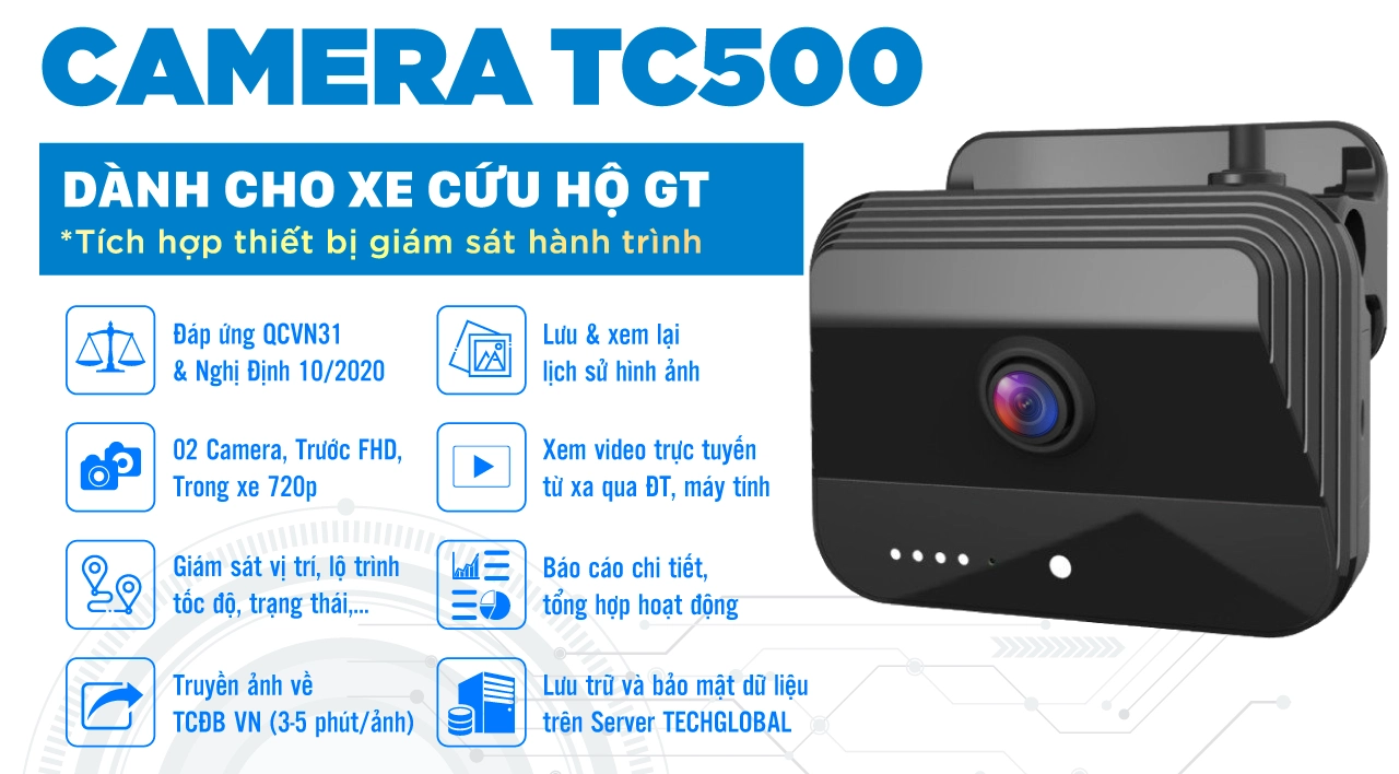 Camera Giám Sát Hành Trình Xe Cứu Hộ Giao Thông TC500