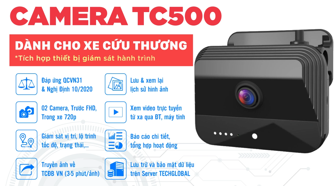 Camera giám sát hành trình xe cứu thương TC500