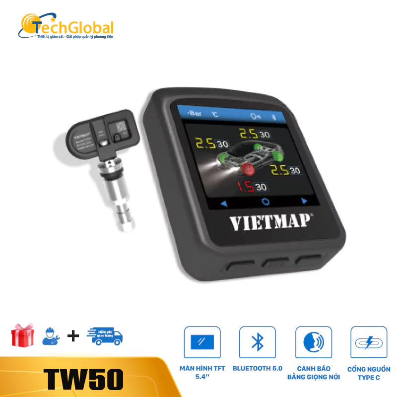 Cảm biến áp suất lốp VIETMAP TW50 - Giá - tính năng và nơi mua chính hãng