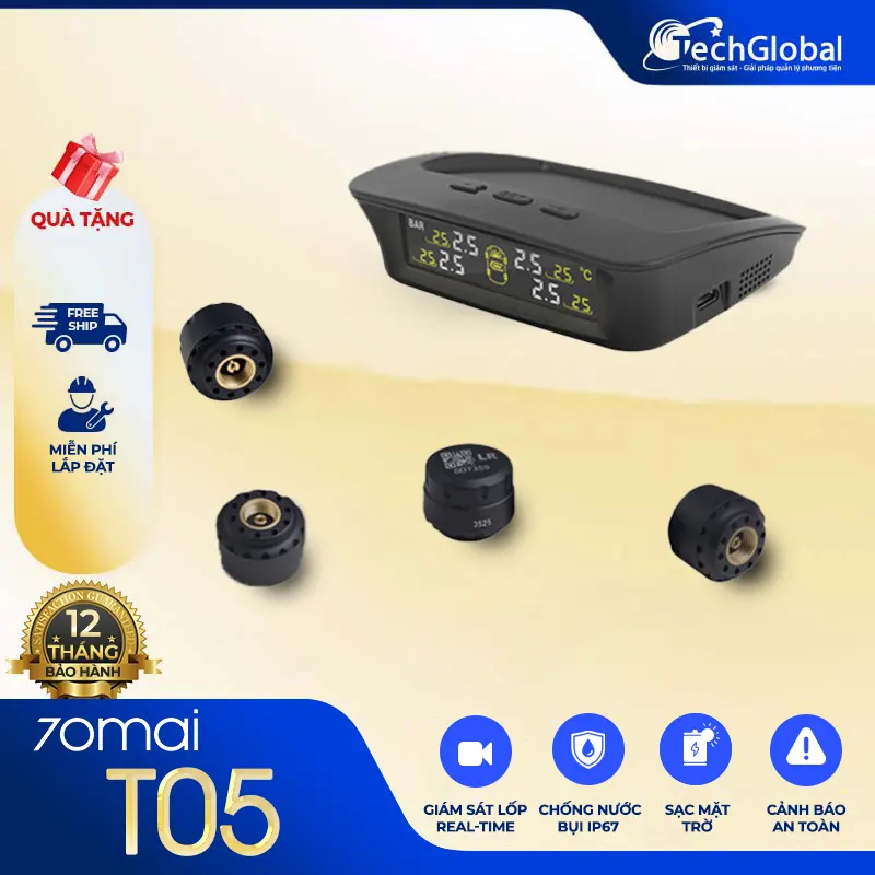Cảm biến áp suất lốp 70mai T05 van ngoài chính hãng
