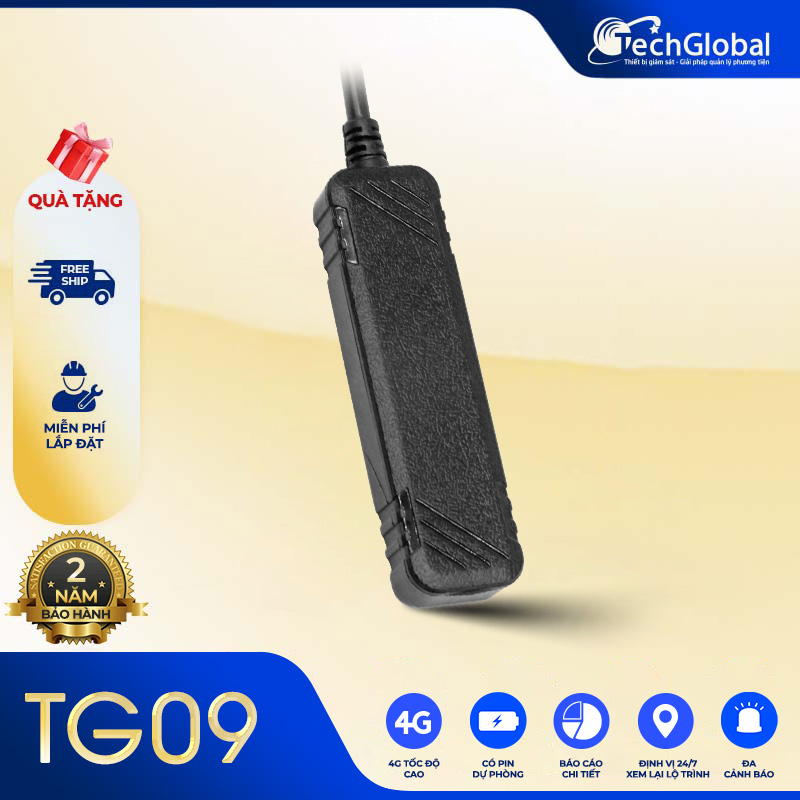 Thiết bị định vị Xe Máy và Ô Tô TG09 Chip 4G - Nhỏ gọn - Giá tốt