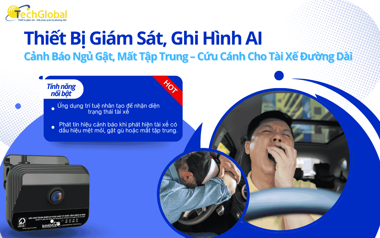 Thiết Bị Giám Sát, Ghi Hình AI Cảnh Báo Ngủ Gật, Mất Tập Trung – Cứu Cánh Cho Tài Xế Đường Dài