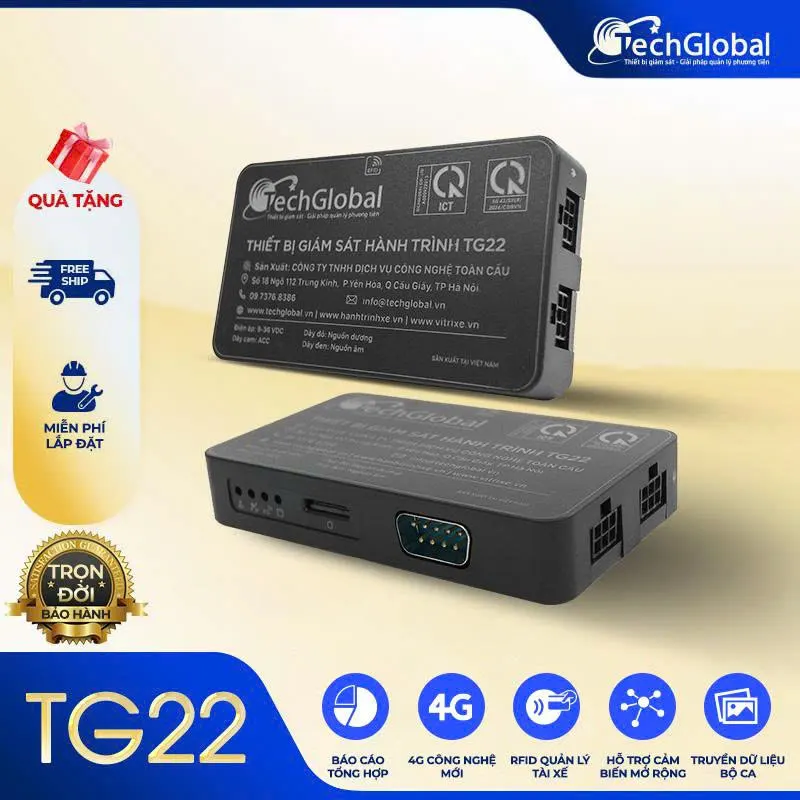 Thiết Bị Định Vị Ô Tô TG22-4G - Giám Sát Hành Trình Hợp Chuẩn Bộ GTVT Chip 4G