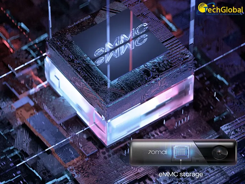 Camera 70mai M500 trang bị bộ nhớ trong eMMC tối ưu hơn