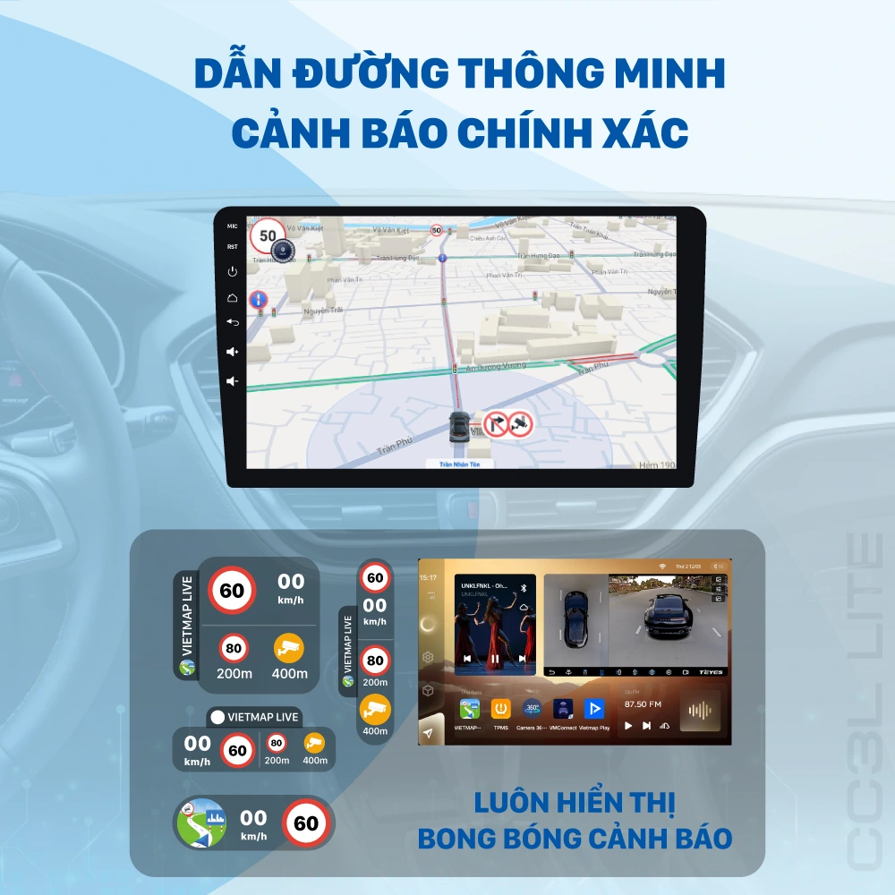 Vietmap Live trên Màn Hình Android Teyes CC3L Lite