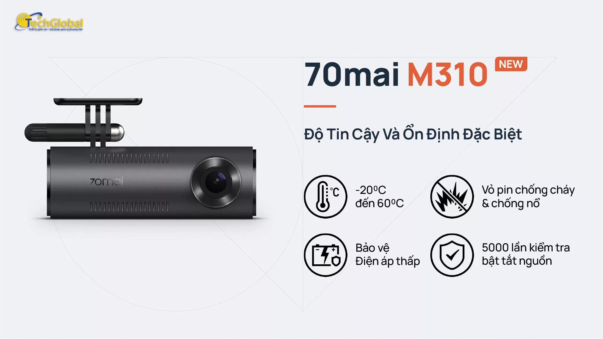 70mai M310 hoạt động ổn định với độ tin cậy cao