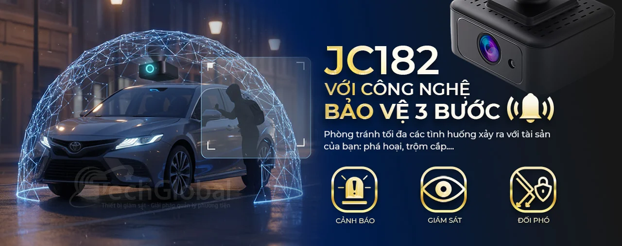 JC182 Với công nghệ bảo vệ 3 bước: Cảnh báo - Giám sát - Đối phó