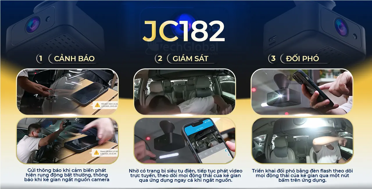 JC182 hỗ trợ xem lại lộ trình di chuyển