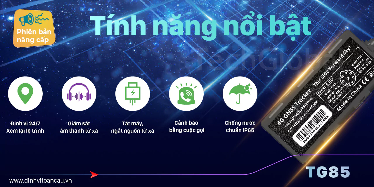 Thiết Bị Định Vị 4G TG85 Với Tính Năng An Toàn Vượt Trội Cho Xe Của Bạn