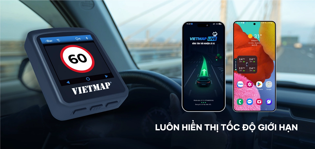 TW50 Cảnh báo giới hạn tốc độ theo bản đồ VIETMAP
