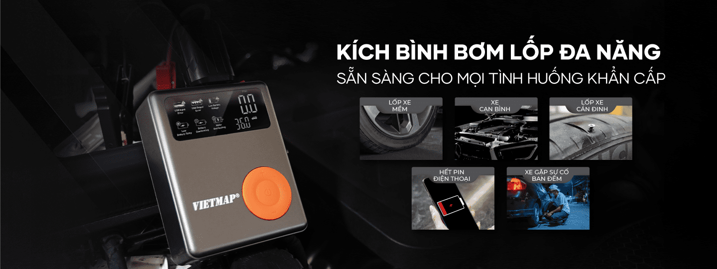 BƠM LỐP KÍCH BÌNH VIETMAP DK-MF139 đa năng 5 tính năng trong 1