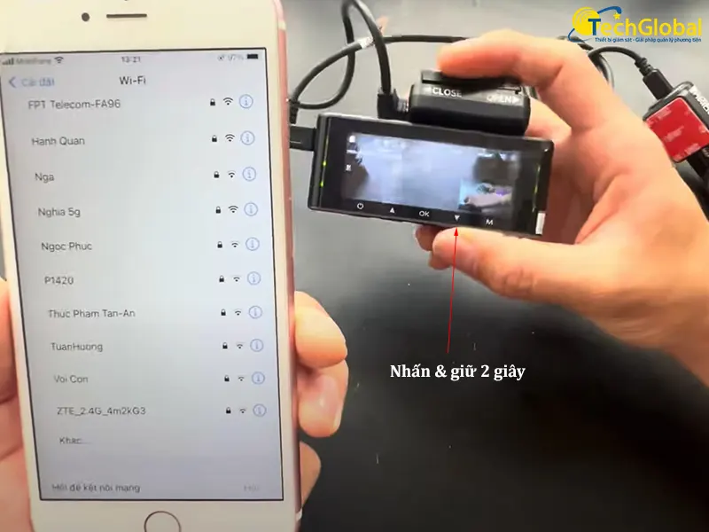 Cách bật wifi trên camera hành trình Vietmap M1