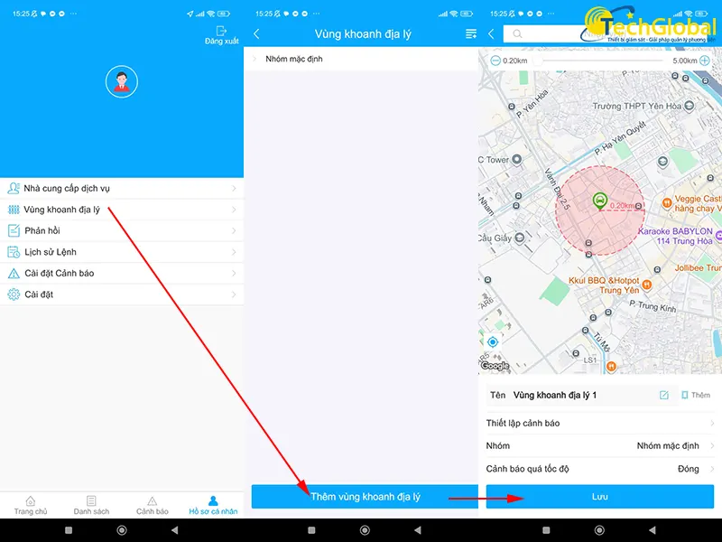 Cách thiết lập hàng rào địa lý cho camera JC182 trên điện thoại