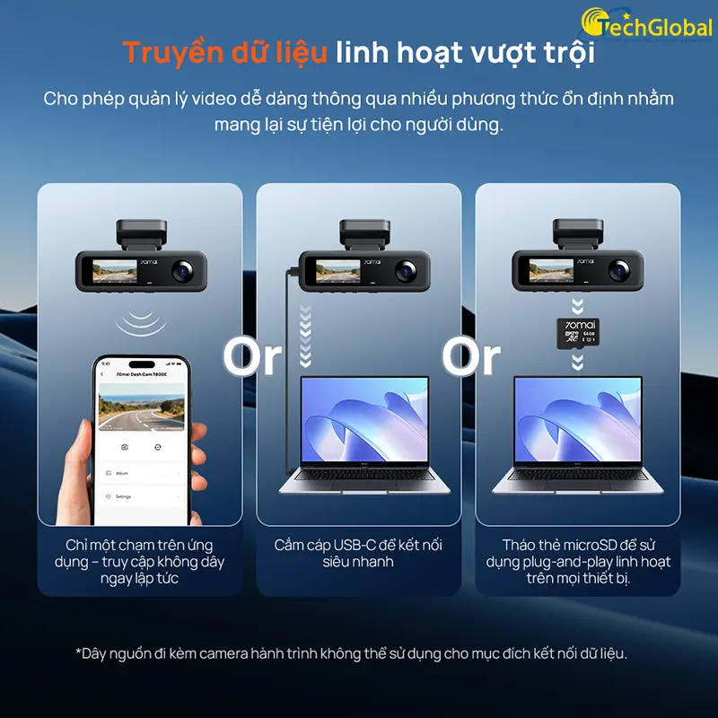 Các cách truy xuất dữ liệu trên camera 70mai T400