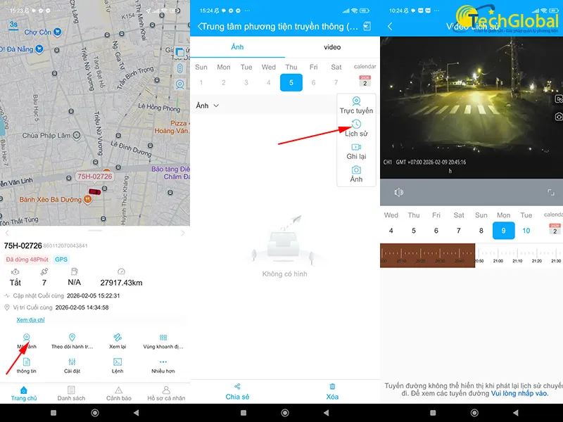 Cách xem lại video trên camera JC182 qua app quản lý Tracksolid Pro