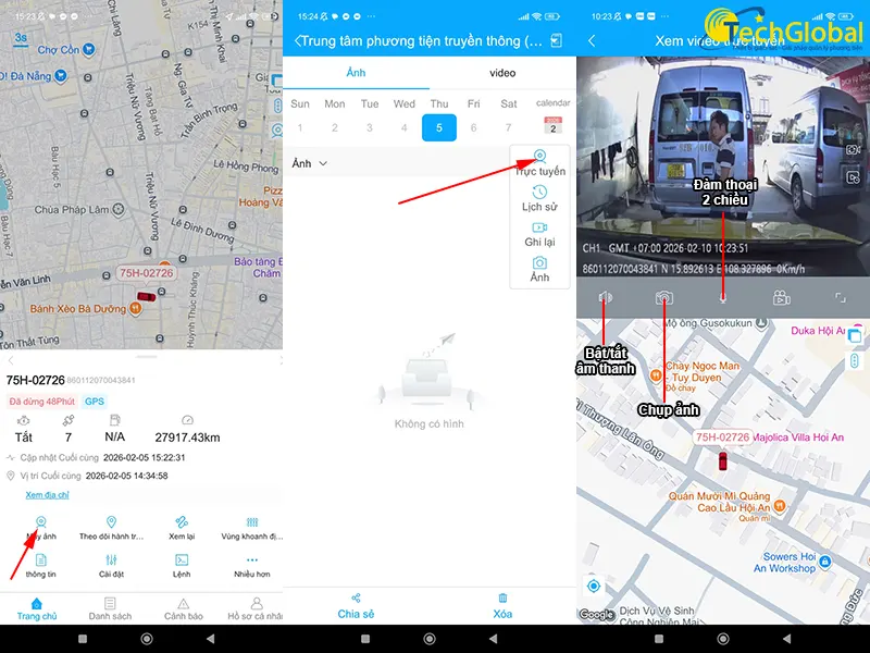 Xem video trực tiếp từ dashcam 4G JC182 qua điện thoại