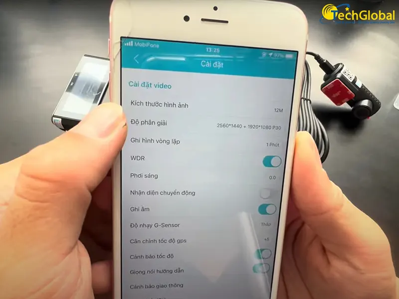 Tùy chỉnh các thông số camera Vietmap Speedmap M1 trên điện thoại