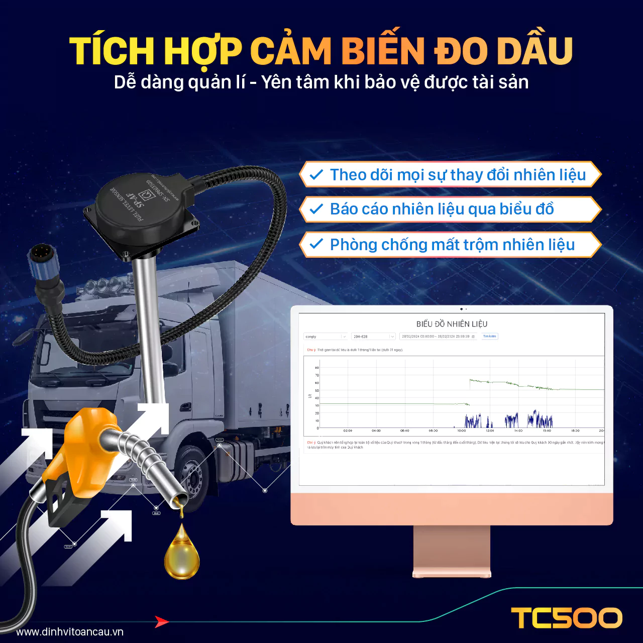 Hỗ trợ kết nối cảm biến nhiệt liệu và cảm biến nhệt