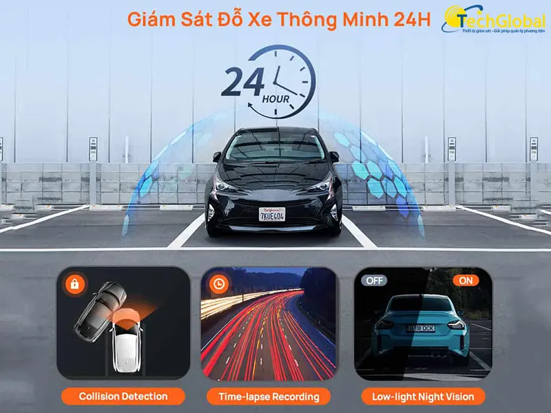 Camera 70mai M310 Plus 3K giám sát xe 24/7