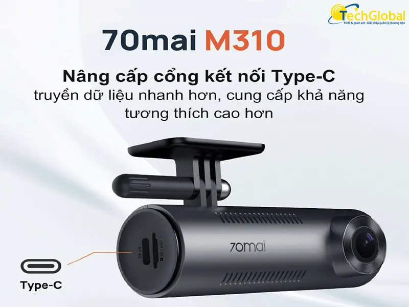 Camera 70mai M310 nâng cấp với cổng nguồn type-C