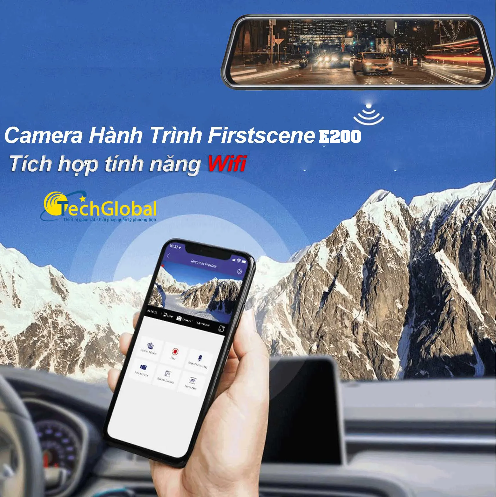  camera hành trình gương Firstscene E200 Dành cho Vinfast Vf3 3